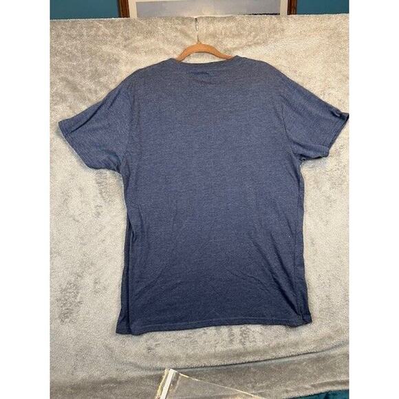 Livin the Dream Mens Shirt XL Blue Short Sleeve Patriotic Eagle Bird Graphic Tee - Picture 6 of 6